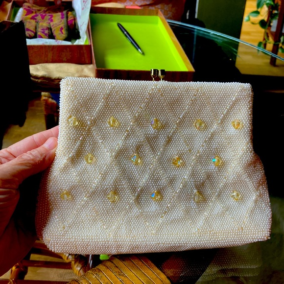Vintage evening or wedding bag Japanese beaded - Picture 1 of 5